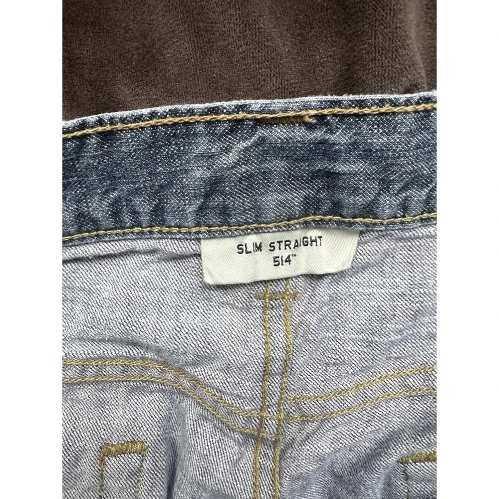 Levi‎ Strauss 514 Slim Straight Jeans Mens 36x30 Blue Denim Cotton